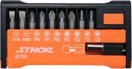 Antgalių rinkinys 10vnt. Cr-V Sthor | (-), PH, PZ, Torx L-25mm
