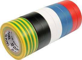Izoliacinės juostos rinkinys, įvairių spalvų Yato YT-8173 | 20m, 19mm/0,13mm, 10 vnt,