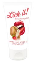Lick-it Lick it! Wine-Strawberry 50 ml masažo gelis