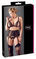 Cottelli curves Bra Suspender Set 2XL Plius dydžio seksuali apranga