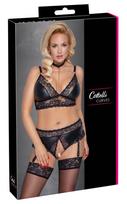 Cottelli curves Bra and Suspender Briefs 4XL Plius dydžio seksuali apranga