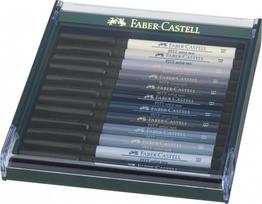 Teptukinių rašiklių rinkinys Faber-Castell PITT, 12vnt, pilkų atspalvių