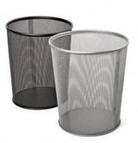 Šiukšlių dėžė Forpus, 12l, juoda, perforuoto metalo