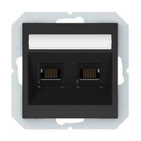 Kompiuterio lizdas Vilma QR1000, be rėmelio, 2 x RJ45, juodos matinės sp.