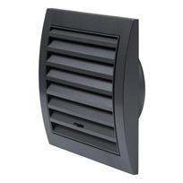 Plastikinės ventiliacijos grotelės ND10RA, 148 x 153 mm, DN100, su užsklanda, antracito sp.