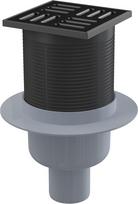 Trapas ALCAPLAST APV32BLACK, su juodos sp. NP grot., 105 x 105 mm, DN50, vertikalus