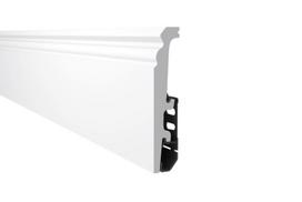 Polistireno grindjuostė VEGA P1030 baltos sp., 100 mm aukščio, 20 mm pločio, 2,4 m ilgio
