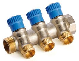 Reguliuojamas vandientiekio kolektorius GENERAL FITTINGS, 3/4" x 3/4", 4 žiedų