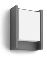 Sieninis LED lauko šviestuvas PHILIPS ARBOUR, IP44, 4000 K, 6 W, 600 lm, antracito sp., 22,1x16,6 cm