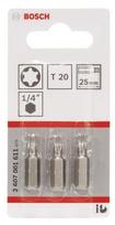 Sukimo antgaliai BOSCH Extra Hard, T20, 25 mm, 3 vnt.