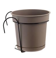 Pakabinamas plastikinis lauko vazonas su laikikliu TERA HYDRAL KIT, rudos sp., 23 cm
