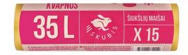 Šiukšlių maišai SKUBIS, stiprūs, užrišami, citrinų kvapo, geltonos sp., 25 mikr., 35 l, 15 vnt.