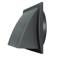 Plastikinės ventiliacijos grotelės ND15FVA, 190 x 190 mm, DN150, su atb. vožtuvu, antracito sp.