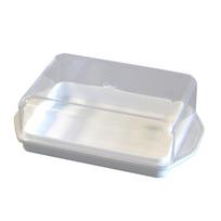 Plastikinė sviestinė su skaidriu gaubtu, 15 x 9 x 5 cm