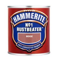 Metalo gruntas HAMMERITE No1 RUSTBEATER, tamsiai rudos sp., 500 ml