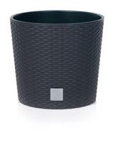 Lauko plastikinis vazonas RATO ROUND, su įdėklu, pilkos sp., 25 x 25 x 22 cm