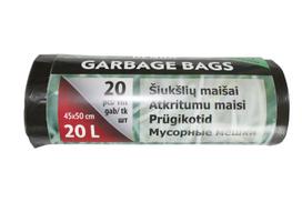Šiukšlių maišai, juodos sp., 6 mikr., 20 l, 20 vnt.