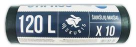 Šiukšlių maišai SKUBIS, stiprūs, juodos sp., 30 mikr., 120 l, 10 vnt.
