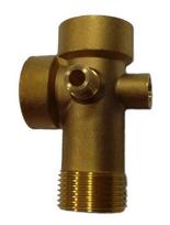 Žalvarinė penkiašakė jungtis RASTELLI, 1/4"M x 1/4"F x 1"F x 1"M x 1"F