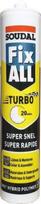 Greitai džiūstantys montažiniai klijai SOUDAL FIX ALL TURBO, juodos sp., 290 ml