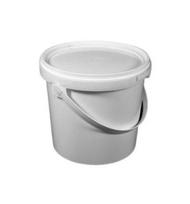 Plastikinis kibiras su dangčiu, baltos sp., tinka sąlyčiui su maistu, 18 L
