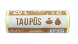 Šiukšlių maišai SKUBIS TAUPŪS, geltonos sp., 6 mikr., 20 l, 42 vnt.