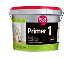 Sienų ir lubų gruntiniai dažai PRIMER 1, visiškai matiniai, baltos sp., AP bazė, 2,7 l