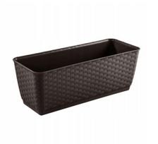 Plastikinis lovelis RATOLLA P, rudos sp., su lėkštele, 38,6 x 15,4 x 14,2 cm