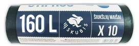 Šiukšlių maišai SKUBIS, stiprūs, juodos sp., 40 mikr., 160 l, 10 vnt.