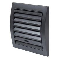 Plastikinės ventiliacijos grotelės N10RA, 148 x 153 mm, su užsklanda, antracito sp.