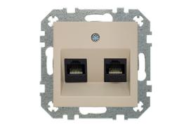 Komp. lizdas RJ45 x 2, Liregus RETRO, šviesi/matinė sp.