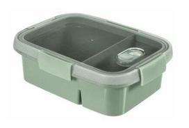 Plastikinis maisto laikymo indelis CURVER Smart Eco Line, žalsvos sp., h9 x 20 x 15 cm, 0,6 + 0,3 L
