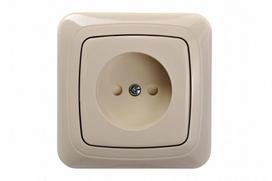 Kištukinis lizdas su sklende su rėmeliu ALFA, be įžeminimo, smėlio sp.