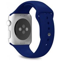 PURO ICON silikoninis dirželis, skirtas Apple Watch 42-44 mm, S/ M & M/ L, tamsiai mėlynas