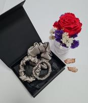 Šilkinė plaukų gumytė "Silver" 2 cm