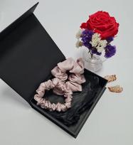 Šilkinė plaukų gumytė "Dusty rose" 3.5 cm