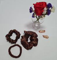 Šilkinė plaukų gumytė "Chocolate" 2 cm