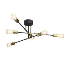 Sietynas ant stulpo FLAME 6xE27/60W/230V juodas/aukso