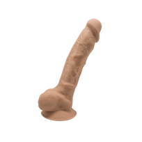 Realistiškas falo imitatorius Silexd Model 1 7" Caramel, šviesiai rudos spalvos