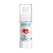 Braškių kvapo skystas vibratorius  - stimuliuojantis gelis "Amoreane Liquid Vibrator" - 30 ml
