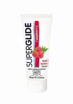 Aviečių skonio vandens pagrindo lubrikantas "HOT Superglide Raspberry" - 75 ml