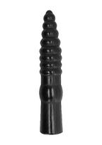 Analinis kaištis „All Black Ribbed Dildo 33 cm“