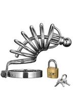 Skaistybės diržas XR Brands "Asylum - 6 Ring Chasity Cage"