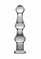 Pusiau realistiškas falo imitatorius XR Brands "Mammoth 3 Bumps Glass Dildo"