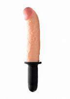 Realistiškas falo imitatorius XR Brands "The Curved Dicktator", kūno spalvos (galima rinktis spalvą)