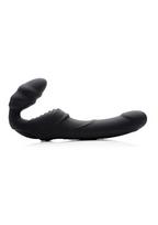Vibratorius Strap On poroms "Slim Rider" – Juodas