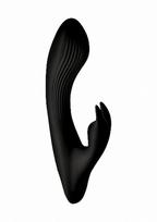 Dvigubas vibratorius "7X Bendable Silicone Rabbit" – Juodas
