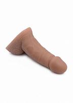 Realistiškas falo imitatorius XR Brands "SU Bulge Packer Dildo", šviesiai rudos spalvos