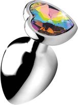Analinis kaištis ,,Rainbow Prism Heart Anal Plug Small''