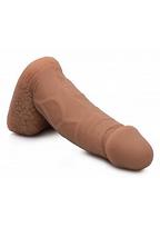 Realistiškas falo imitatorius XR Brands Large Bulge Packer Dildo 6.5", rudos spalvos